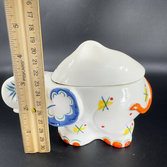 Antique German Pottery Elephant Shaped Sugar And Creamer Set Marked Germany VTG - Picture 6 of 16